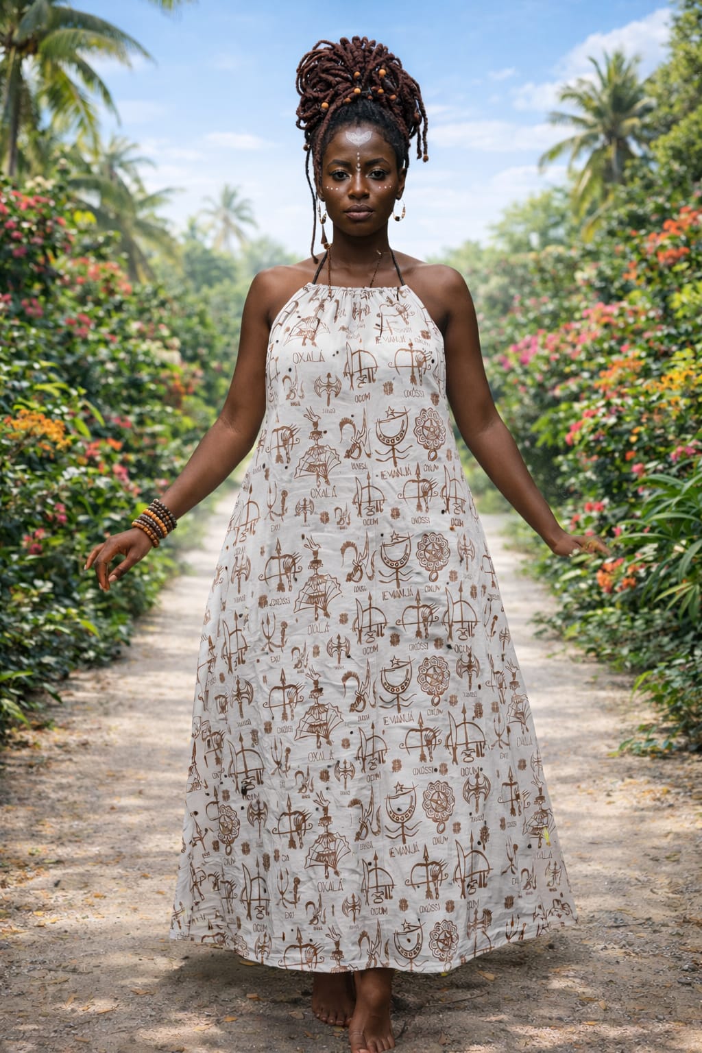 vestido longo orixás